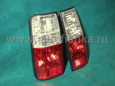 Toyota Land Cruiser 80 (90-97) фонари задние красно-хромированные прозрачные, комплект 2 шт.