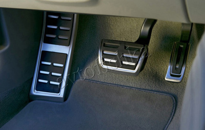 Audi Q5, A5, A4, A6, A7 (08-17) накладки на педали алюминиевые, штатные на АКПП